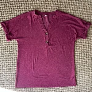 Button V-neck Tee
